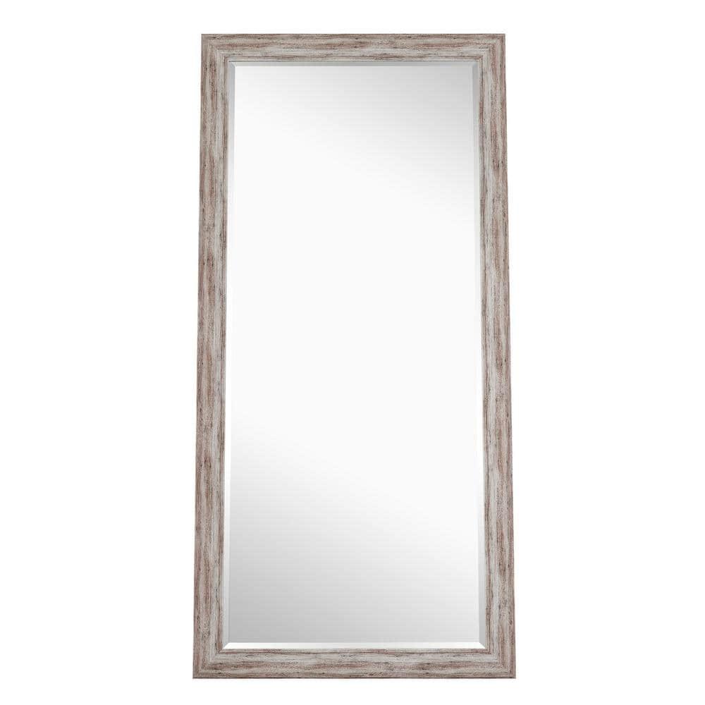 Highland Dunes Lindberg Rectangle Full Length Mirror, Faux Wood Farmhouse Mirror, Floor Mirror