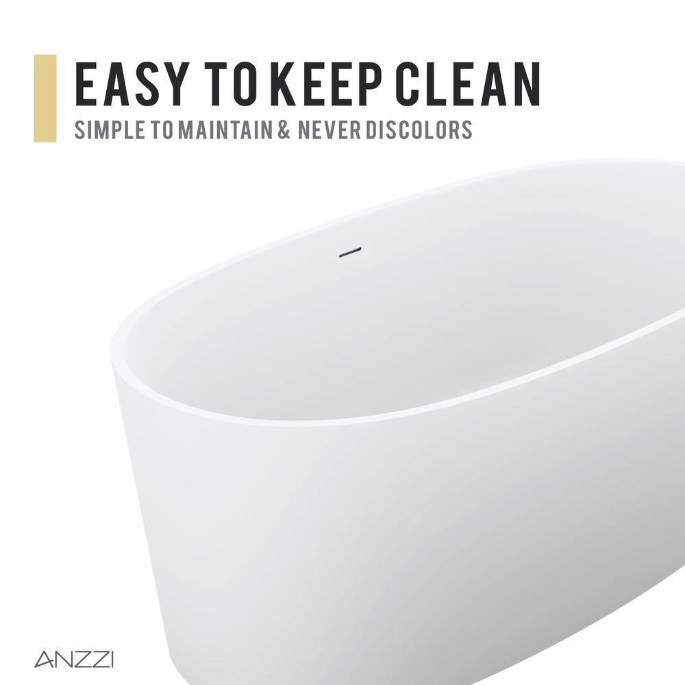 Roccia 62'' x 32'' Freestanding Soaking Solid Surface Bathtub