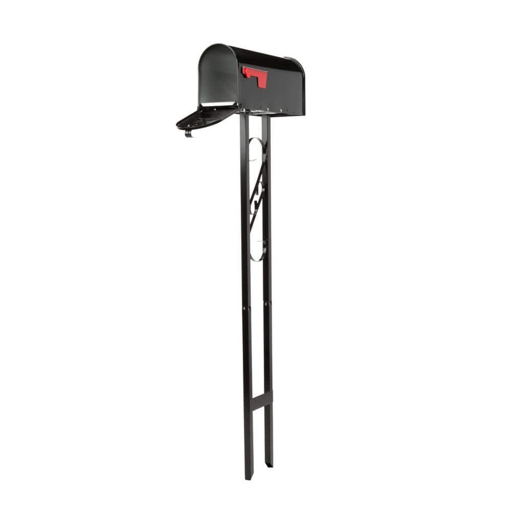 Mailbox-To-Go Classic Galvanized Steel Post Mount Mailbox, Black