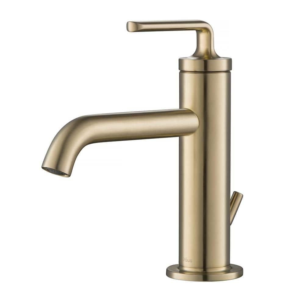 KRAUS Ramus Single Handle Bathroom Sink Faucet with Lift Rod Drain