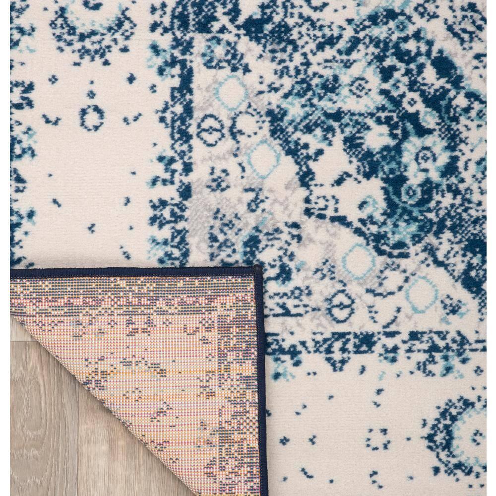World Rug Gallery Vintage Oriental Distressed Medallion Blue 7'10" x 10' Area Rug
