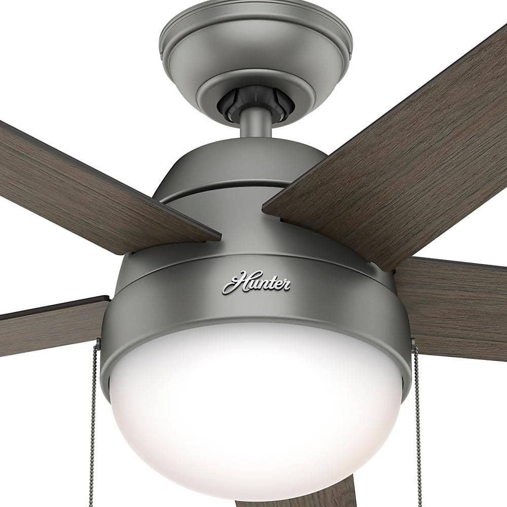 Hunter Fan 46" Anslee Standard Ceiling Fan with Pull Chain and Light Kit Included