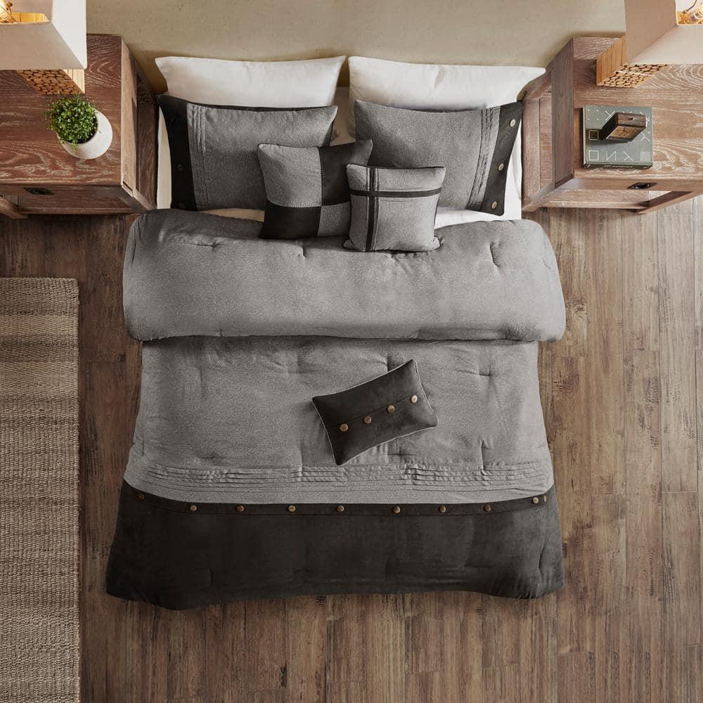 Madison Park Boone 7 Piece Faux Suede Comforter Set