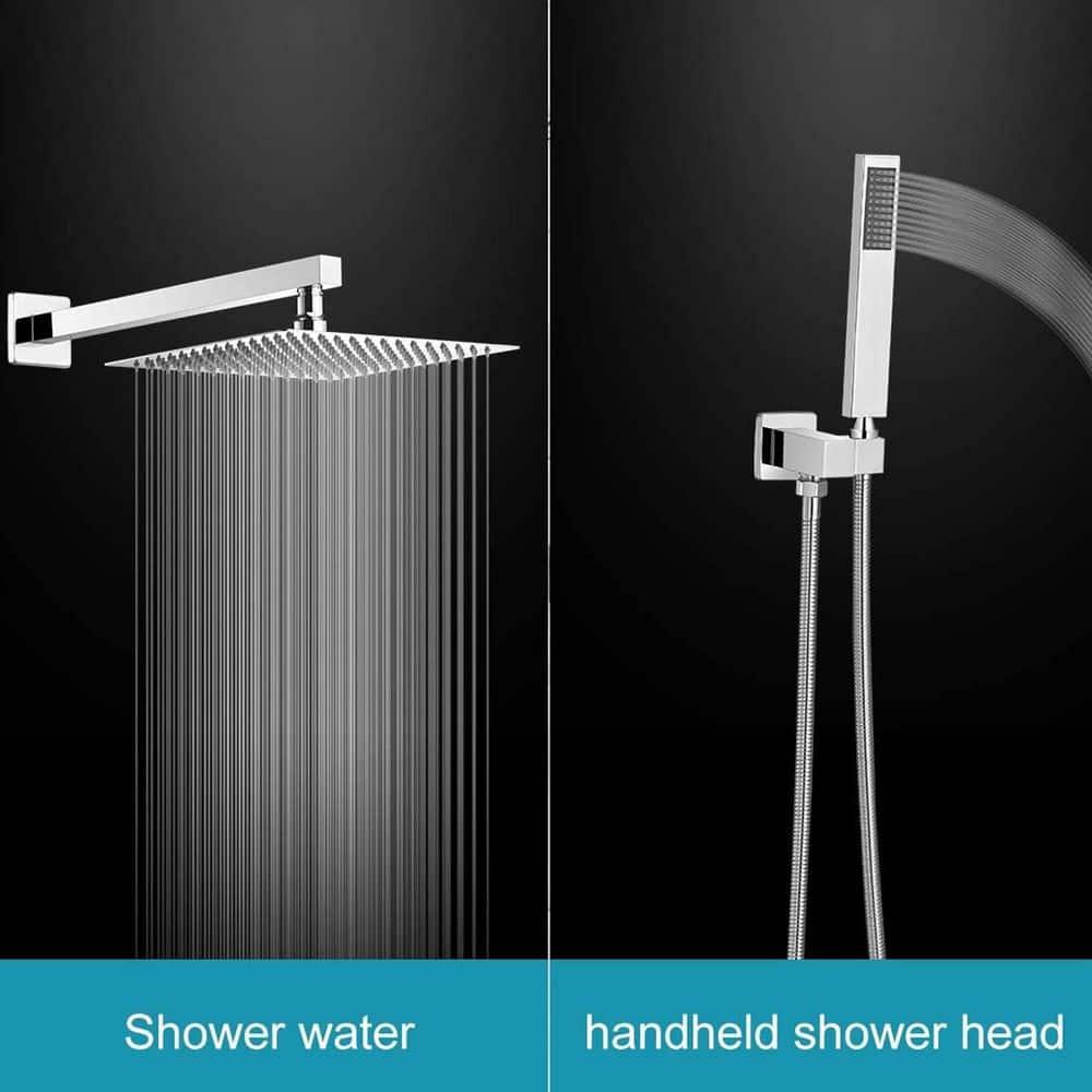 3-Spray Patterns With 2.5 GPM 10 in. Showerhead Wall Mounted Dual Shower Heads With Valve