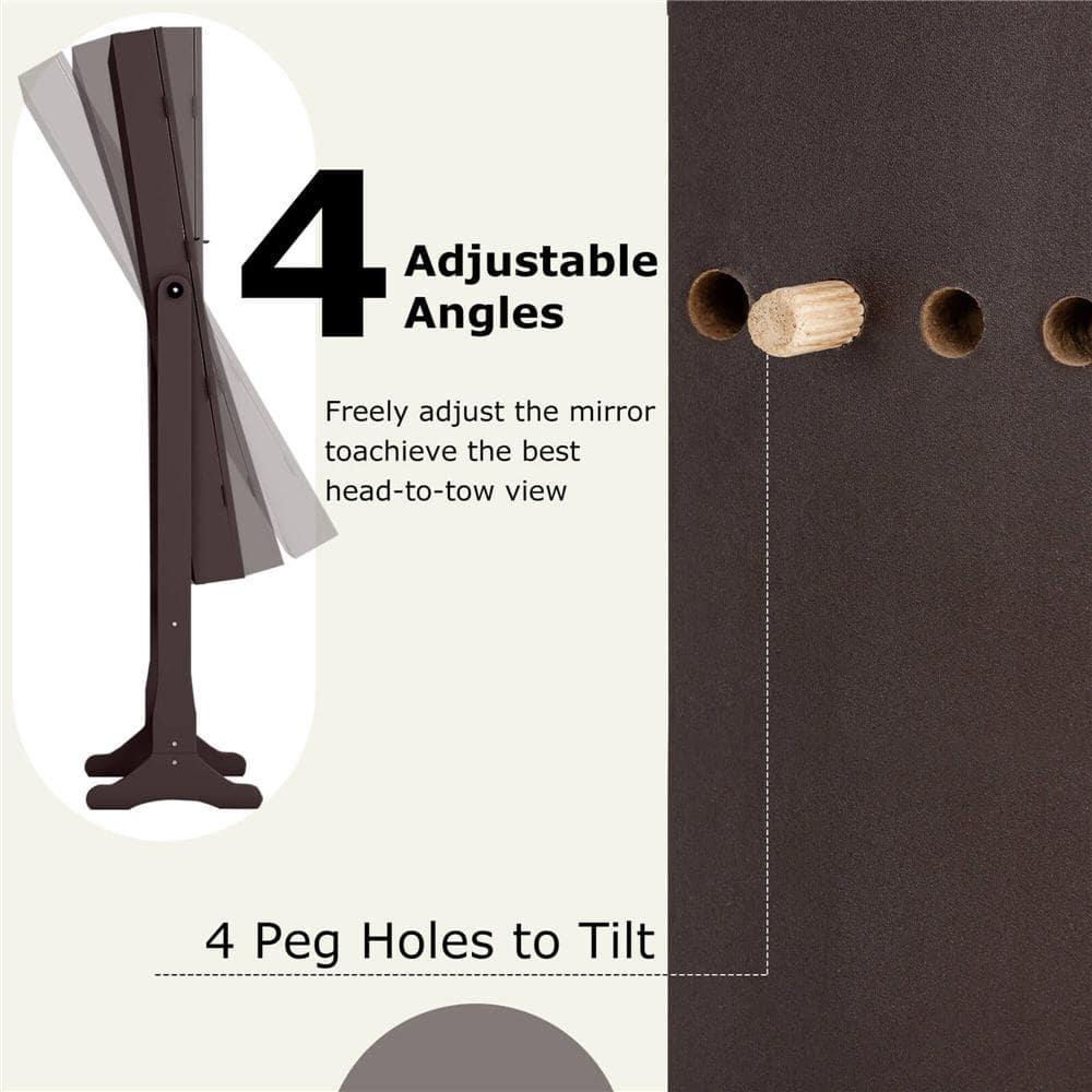 Costway Jewelry Mirrored Cabinet Armoire Organizer Storage Box with Stand Christmas Gift Coffee