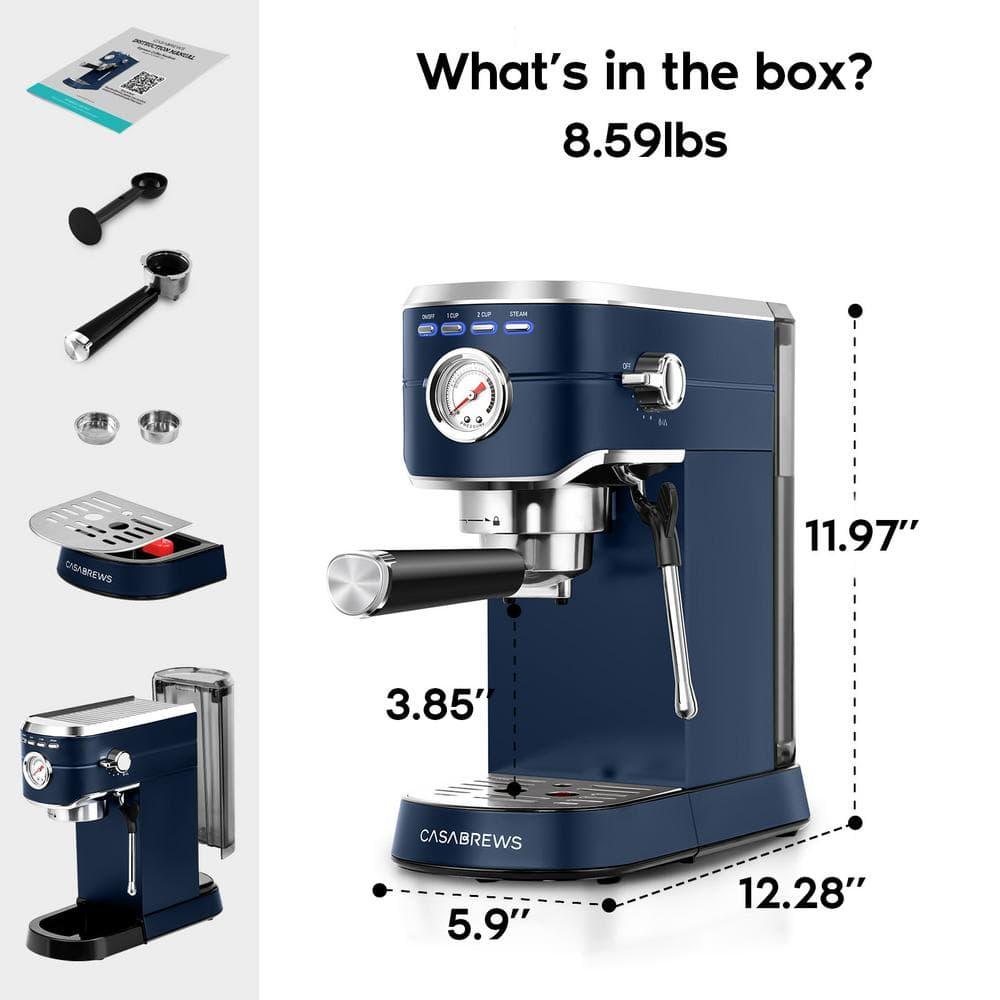 CASABREWS CASABREWS CM5418 20 Bar Espresso Machine Coffee Maker W/ Powerful Steam Wand Stainless Steel