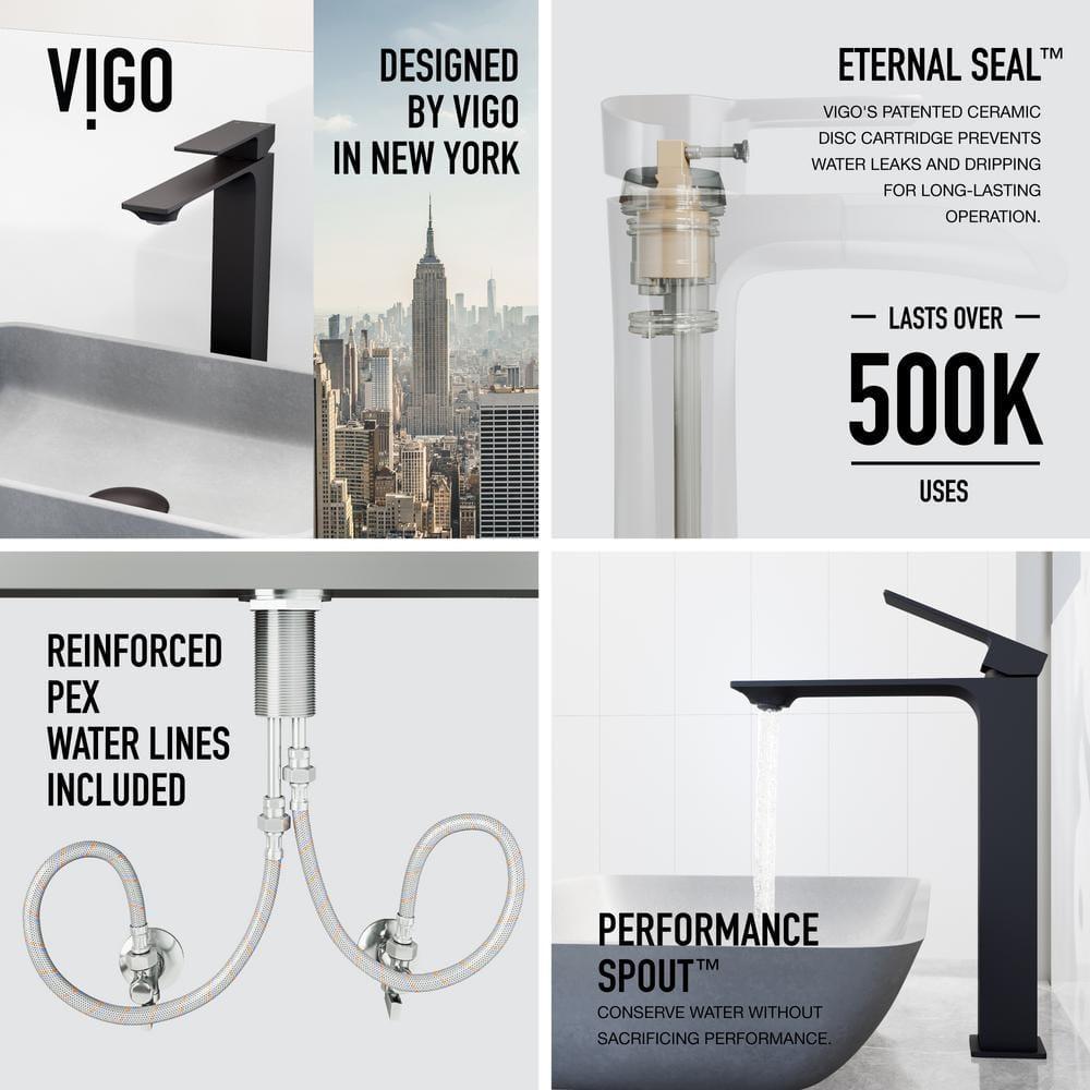 Dunn 11" H Single Handle Vessel Sink Bathroom Faucet