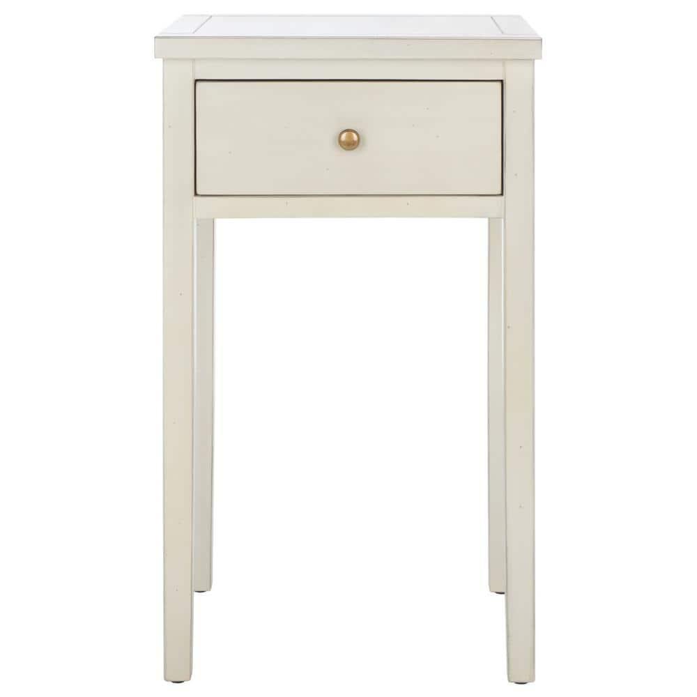 SAFAVIEH Abel Nightstand With Storage Drawer White Birch