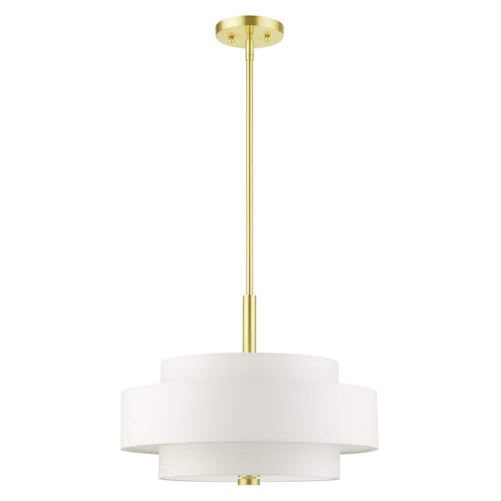 Livex Lighting Meridian 4 - Light Chandelier in  Satin Brass