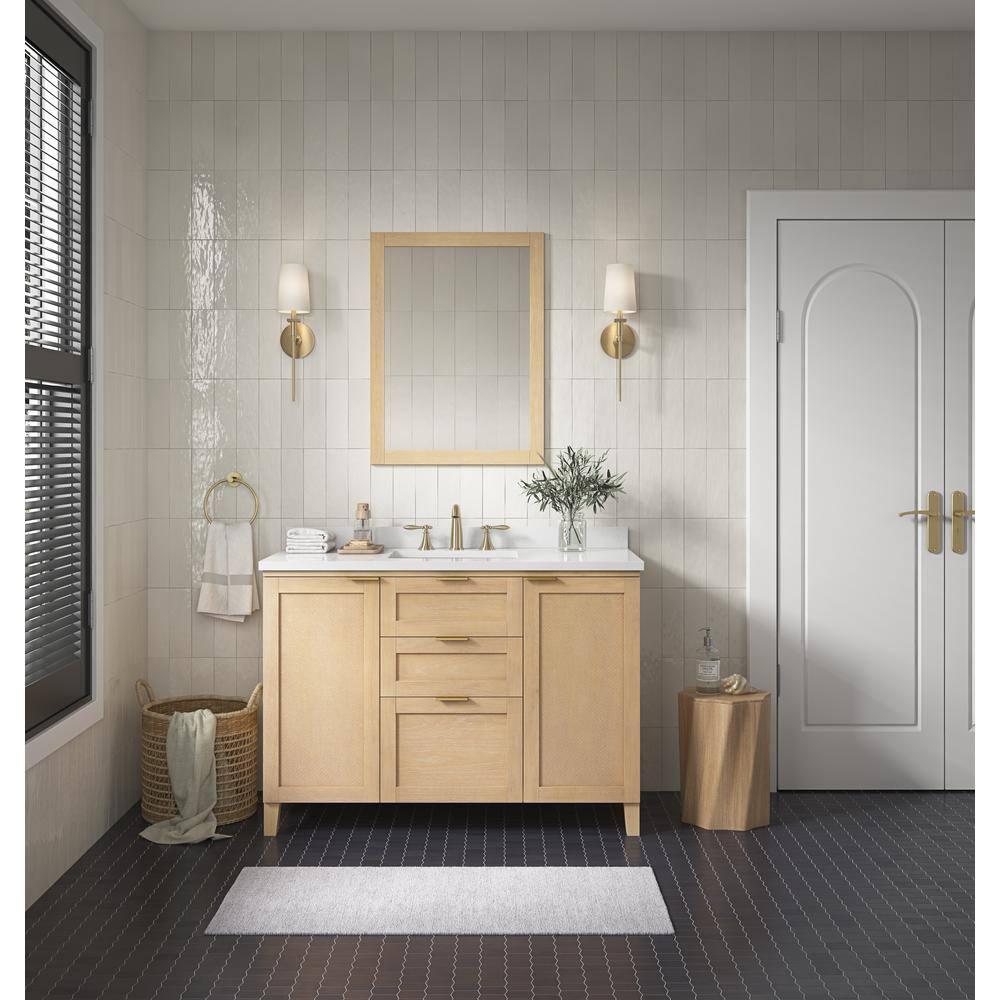 Ove Decors Macy 48 in W x 22 in D Freestanding Bathroom Vanity with Sink, Rustic Ash
