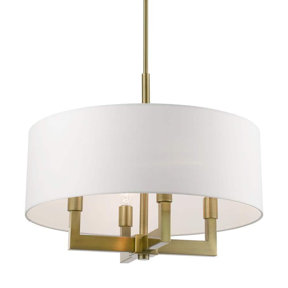 Livex Lighting Cresthaven 4 - Light Chandelier in  Antique Brass