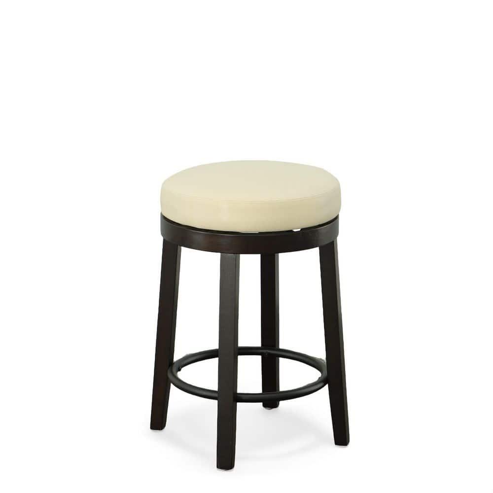 Carolina Classics Era Swivel 24" Counter Stool in Cream and Espresso (Set of 2)