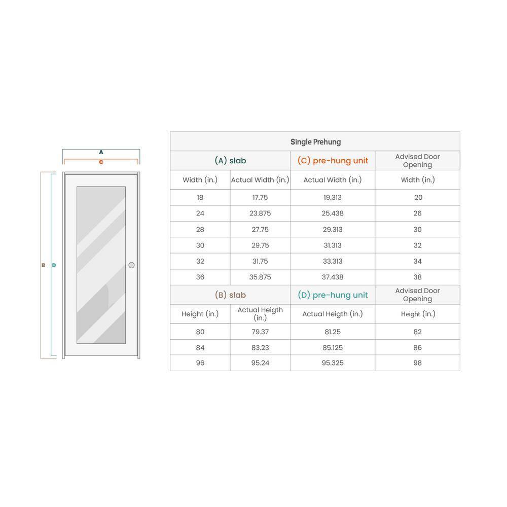 Palladio 5 Lite DIY-Friednly Manufactured Wood and Glass Single Prehung Interior Door
