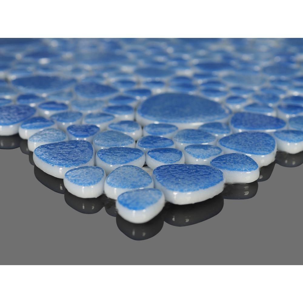 Glass Tile Love 12x12 Pebble Mosaic 10.76 sqft/case, Ideal for Kitchen Backsplash Bathroom Pool Tile