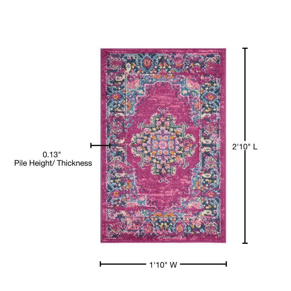 Nourison Passion Medallion Bohemian Indoor Rug Fuchsia 1'10" x 2'10"