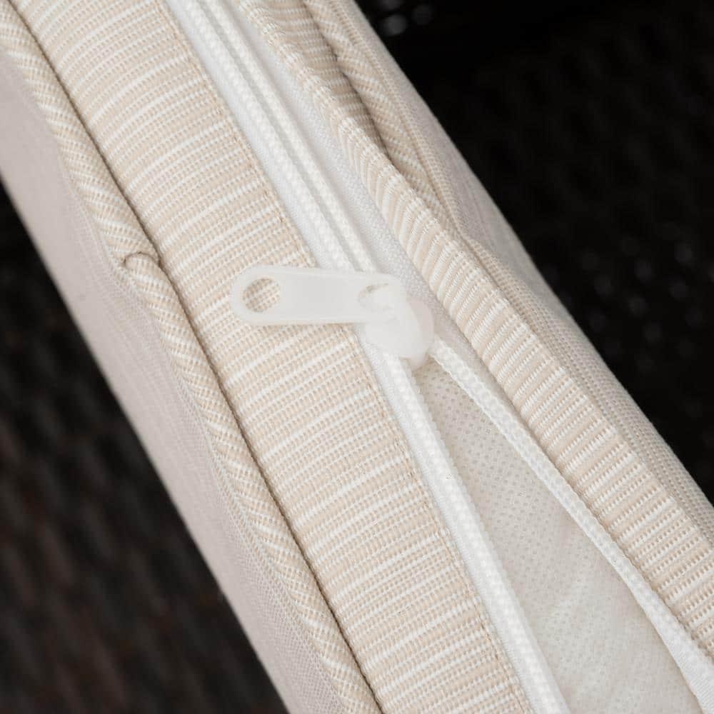 3 Piece Outdoor Dining Set, All-Weather Wicker Patio Dining Table and Chairs with Cushions and Round Tempered Glass Tabletop, Conversation Set for Patio Backyard Porch Garden Poolside, Brown