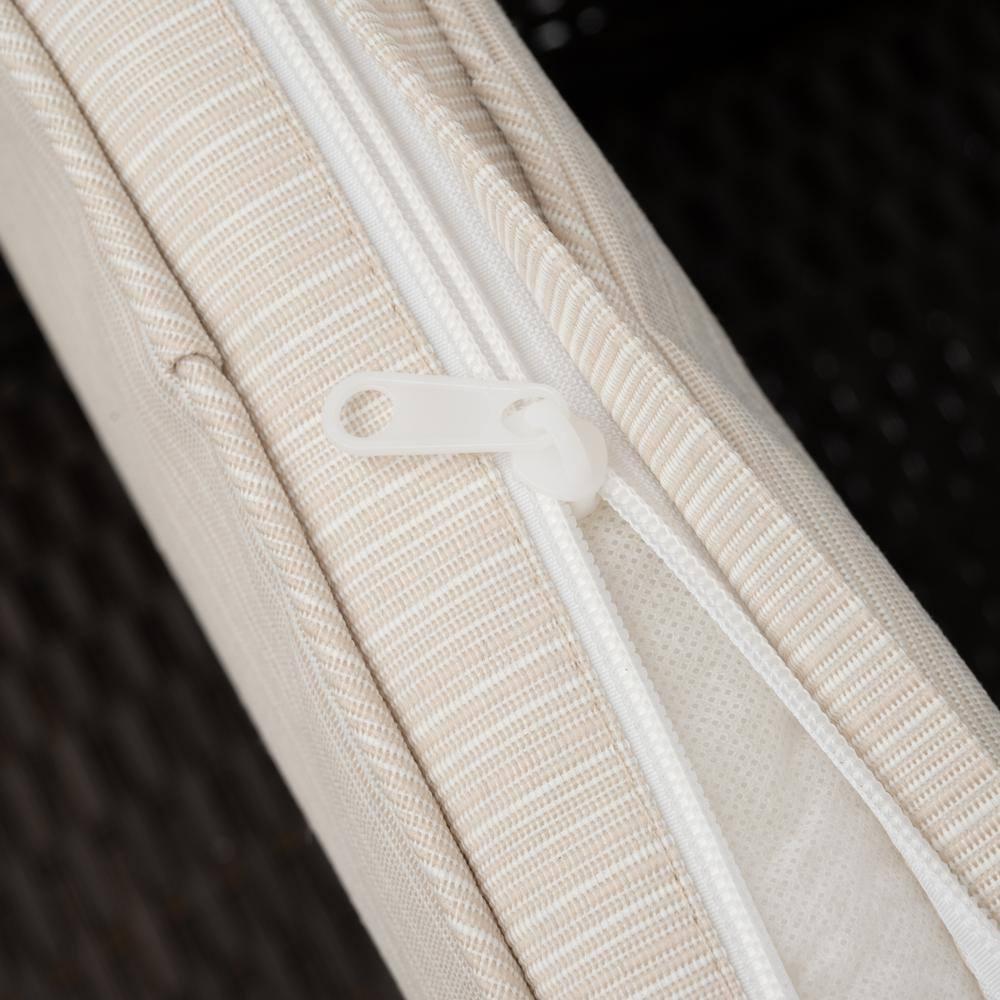 3 Piece Outdoor Dining Set, All-Weather Wicker Patio Dining Table and Chairs with Cushions and Round Tempered Glass Tabletop, Conversation Set for Patio Backyard Porch Garden Poolside, Brown