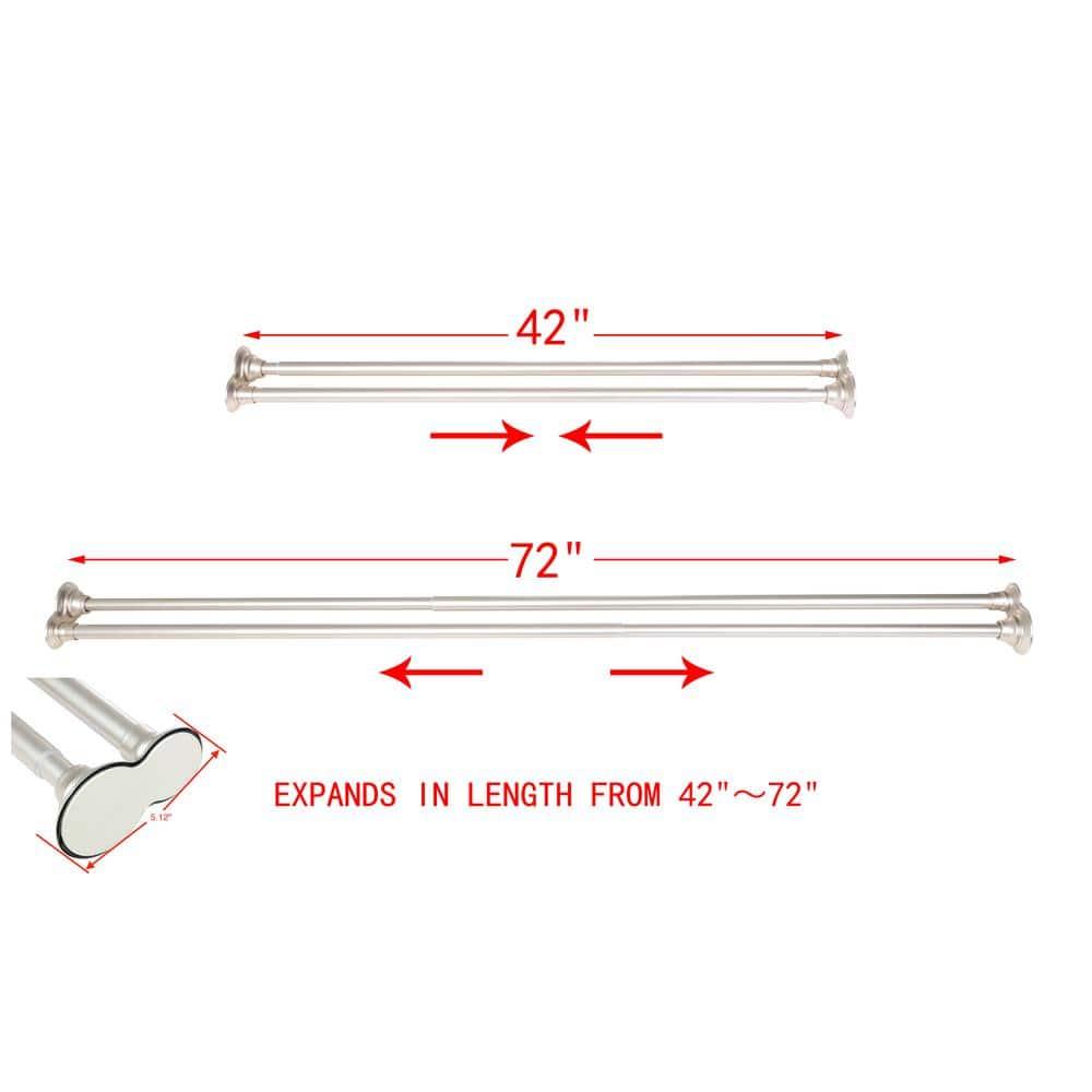 72'' Straight Tension Shower Curtain Rod & Hook Set