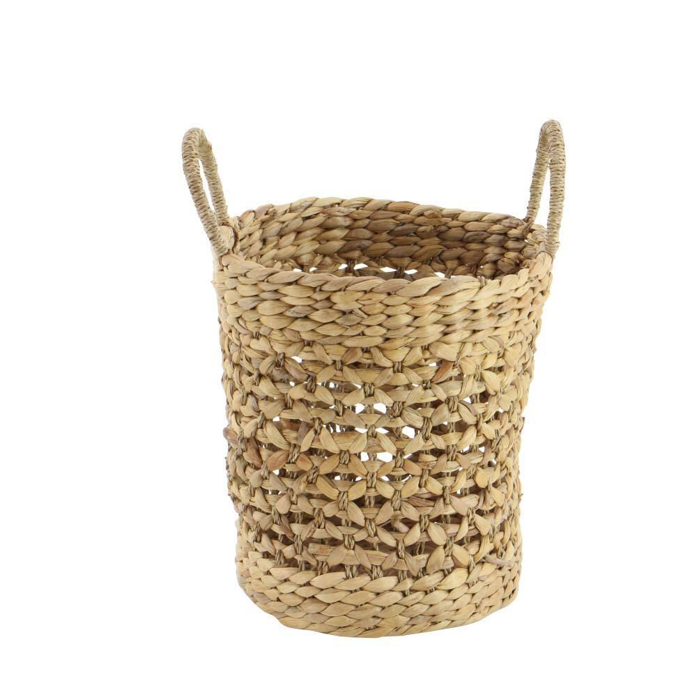 Seagrass Handmade Woven Decorative and Functional Storage Basket with Handles