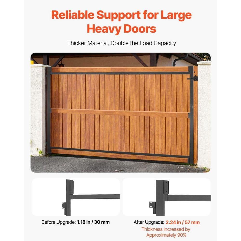 VEVOR Gate Building Kit, Fits 60 to 96 in Wide Openings, Up from 6 to 7 ft High Fence, Adjustable Gate Building Kit, Anti Sag Full Gate Frame Kit with Latch Lock, Screw, for Wooden Fence, Iron, Black