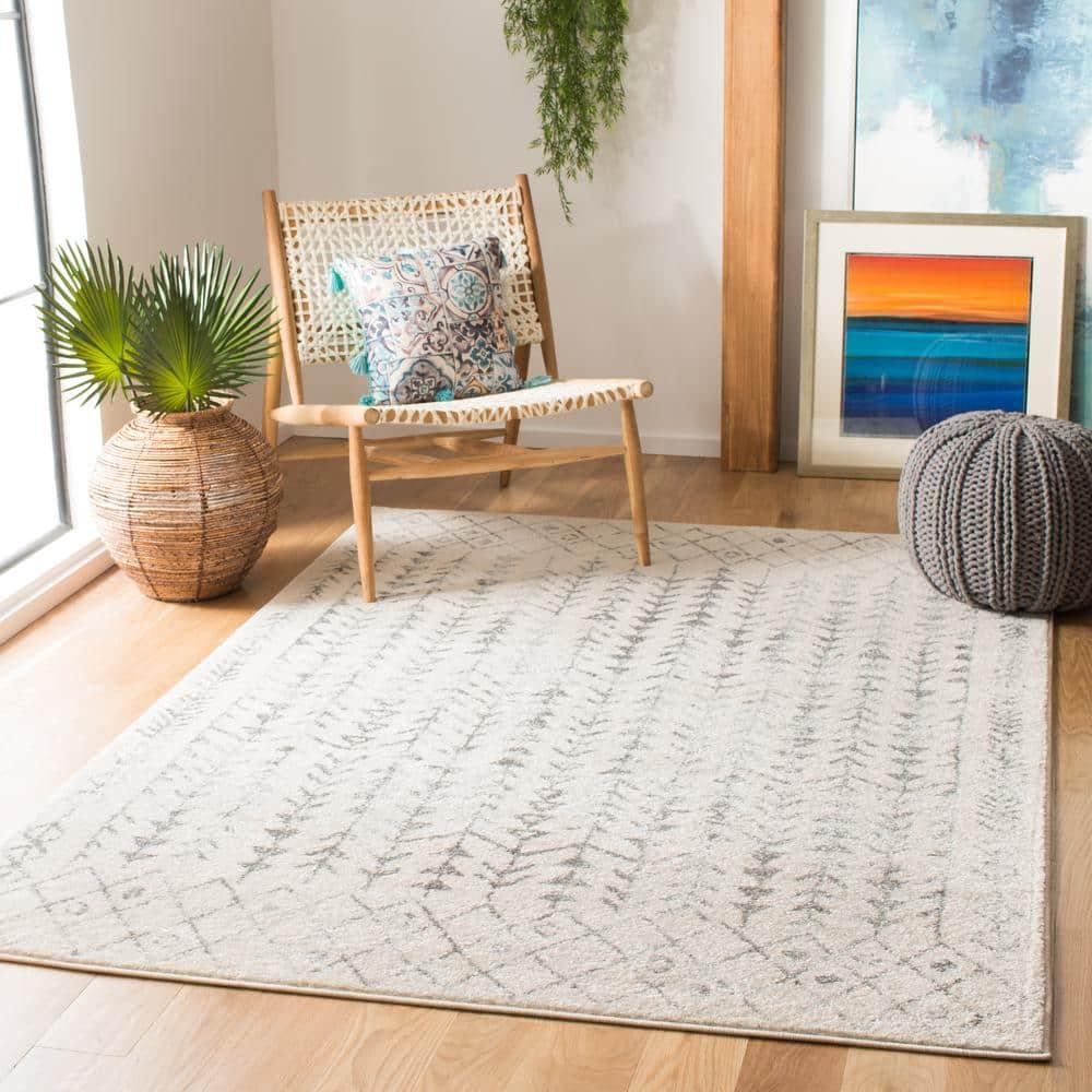 Tulum TUL262 Power Loomed Area Rug - Ivory/Grey - 8'x10' - Safavieh.