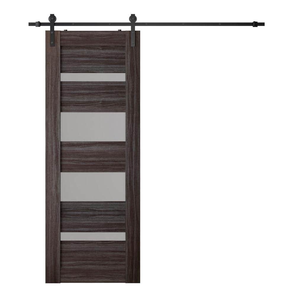 Belldinni Mirella 95.24'' Solid + Manufactured Wood Paneled with Installation Hardware Kit Barn Door
