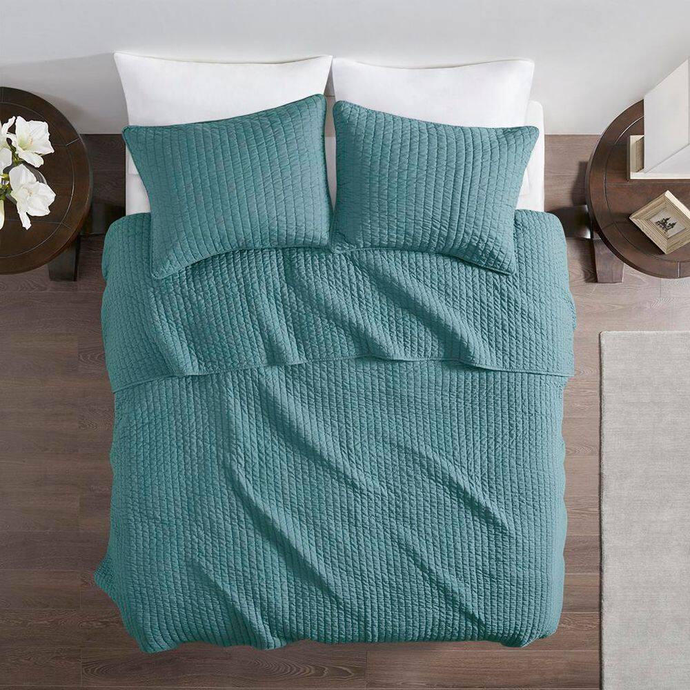 Madison Park Barwick Reversible Solid 3 Piece Quilt Set