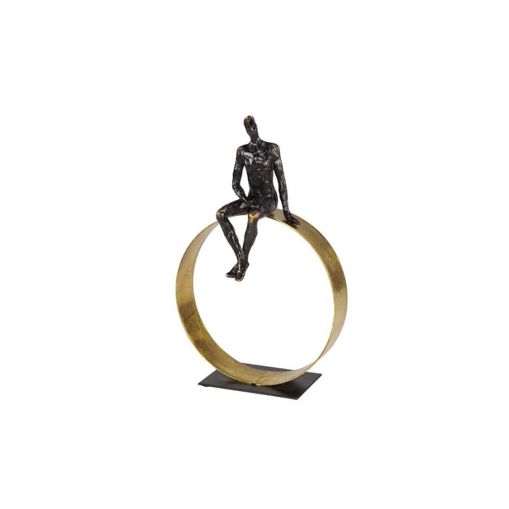 9" x 15" Black Polystone People Sculpture, by DecMode