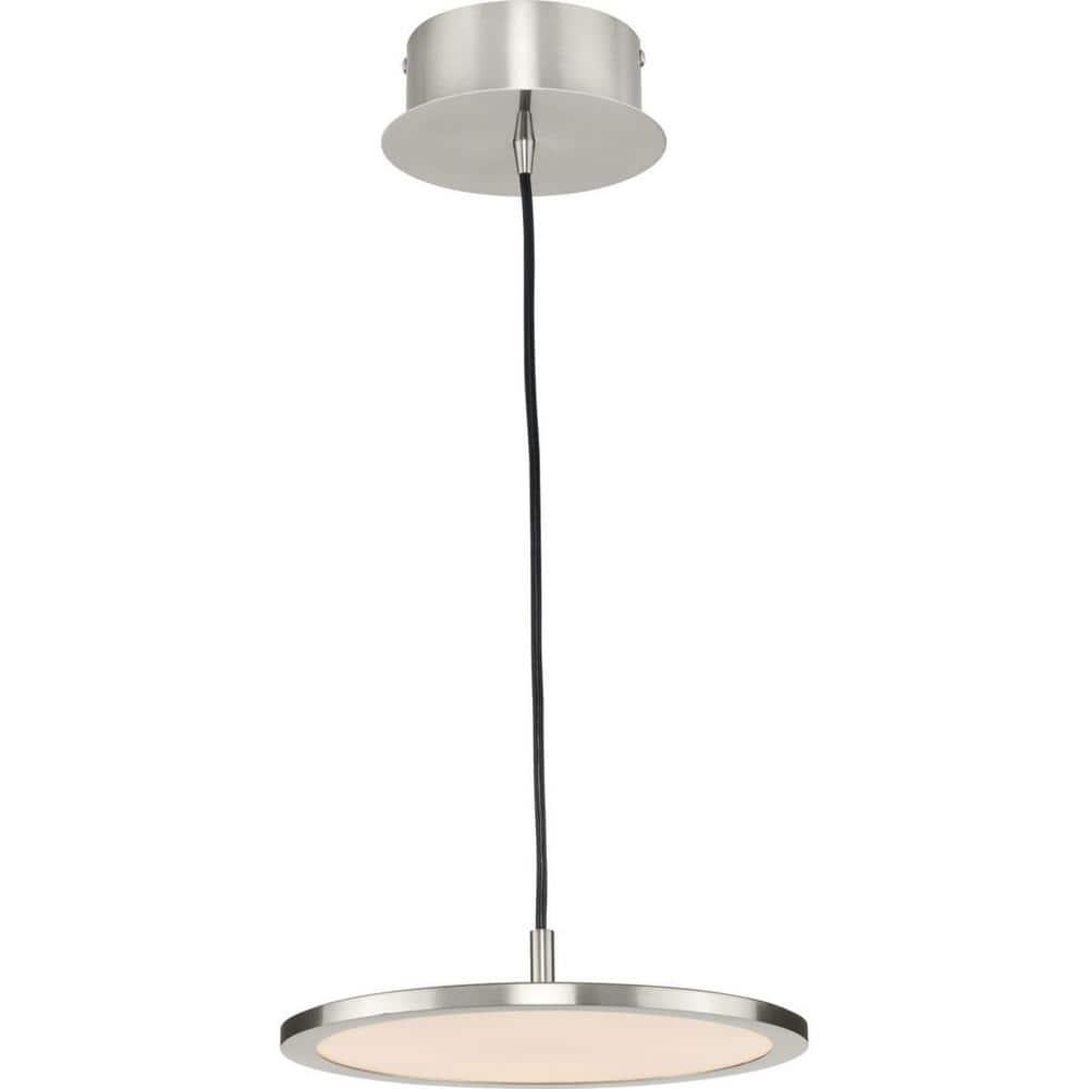 Progress Lighting Everlume 1-Light LED Pendant, Brushed Nickel, Edge-Lit Flat Panel Diffuser