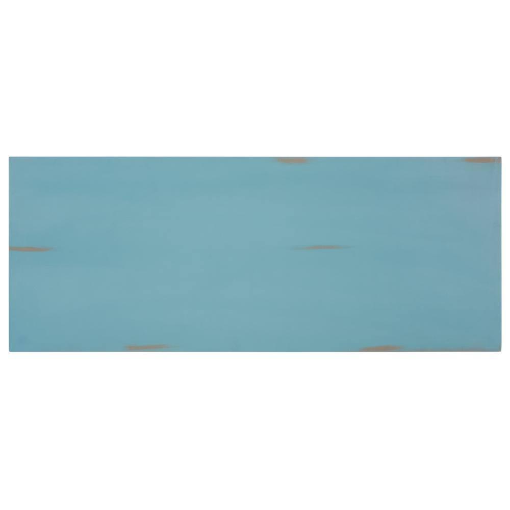 SAFAVIEH Dryden Modern Style Blue Wood Console Table (39.5 in. W x 15.5 in. D x 31.8 in. H)