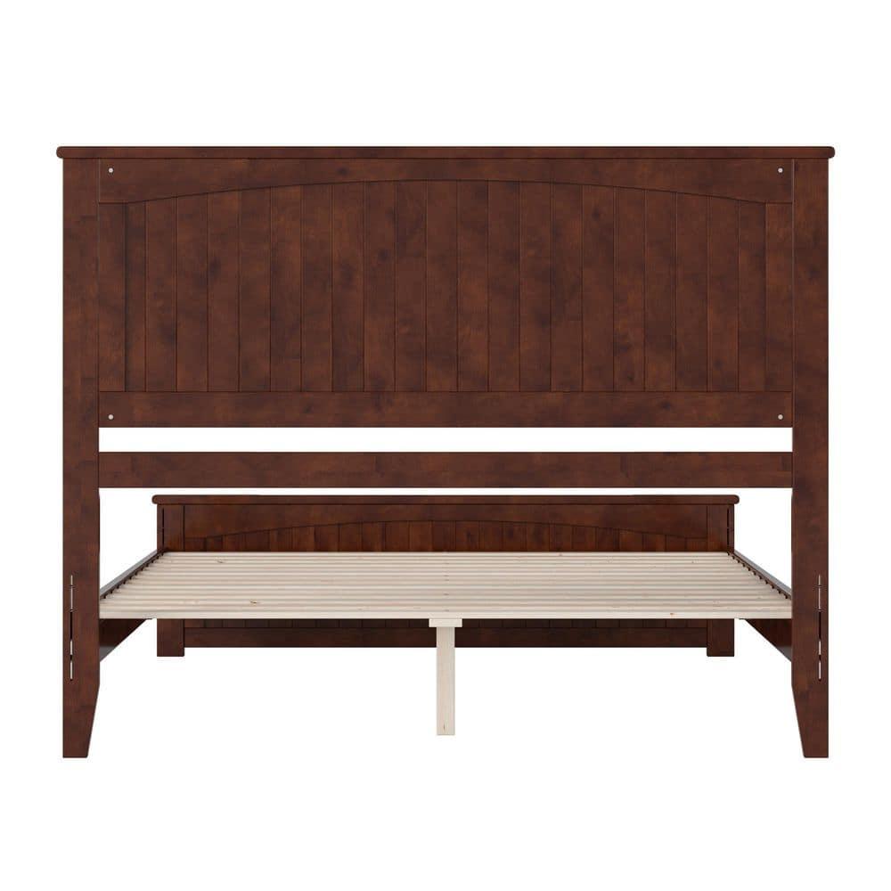 AFI Naples Queen Solid Wood Low Profile Platform Bed with Matching Footboard, Walnut