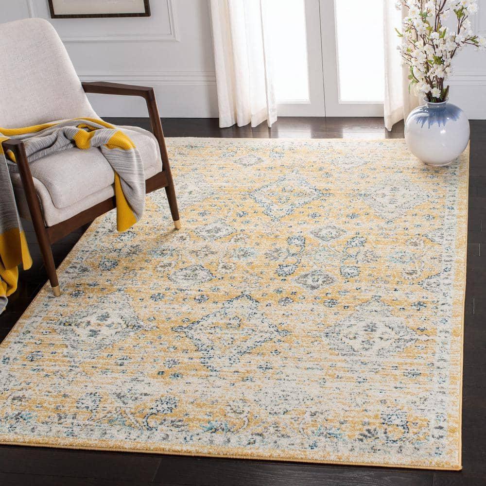 Evoke EVK224 Power Loomed Area Rug - Gold/Ivory - 5'3"x7'6" - Safavieh.