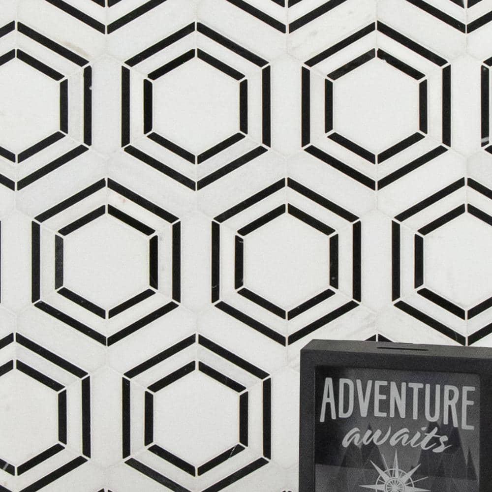 Bianco Dolomite 11" x 13" Polished Marble Mesh-Mounted Mosaic Sheet Tile