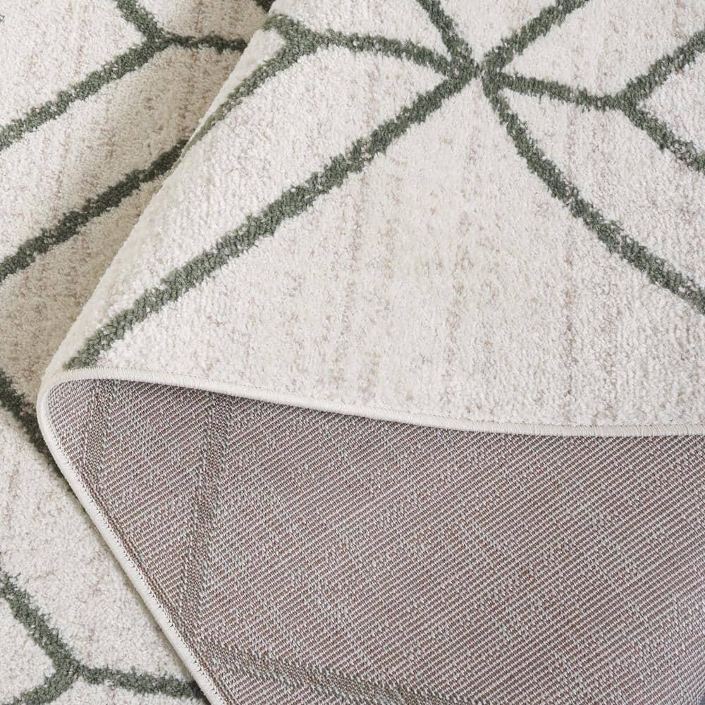 SAFAVIEH Adirondack Caitriona Geometric Area Rug, Ivory/Dark Green, 5'1" x 7'6"