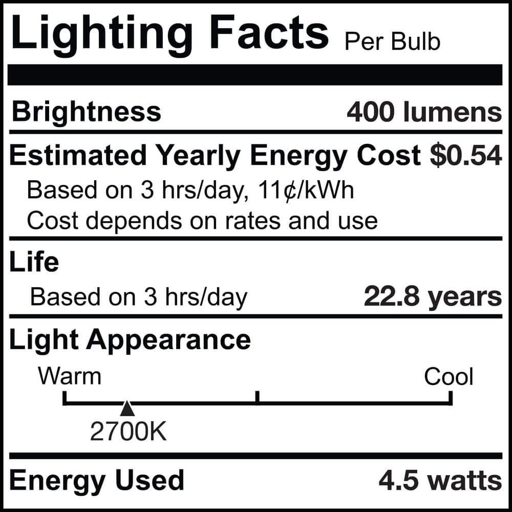 40 Watt Equivalent E12/Candelabra Dimmable LED Bulb