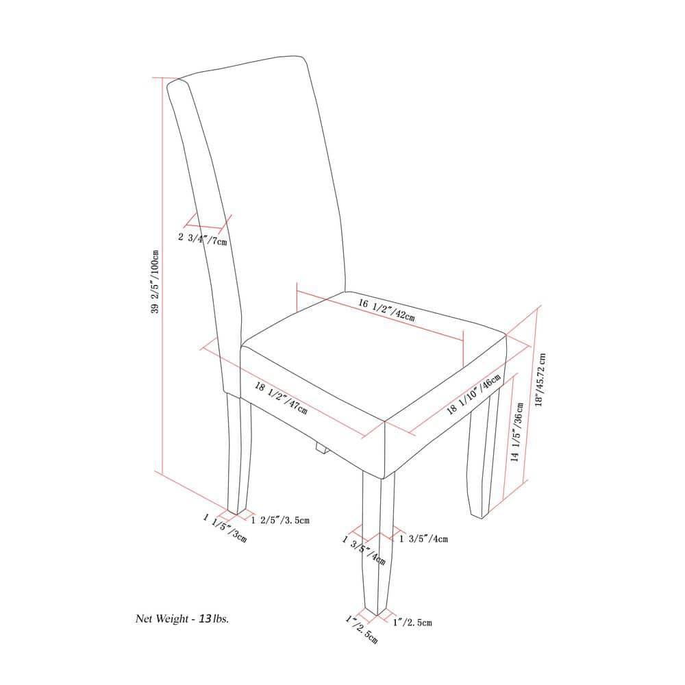 Simpli Home Acadian 17.99'' H Linen Look Polyester Upholstered Parsons Chair (Set of 2)