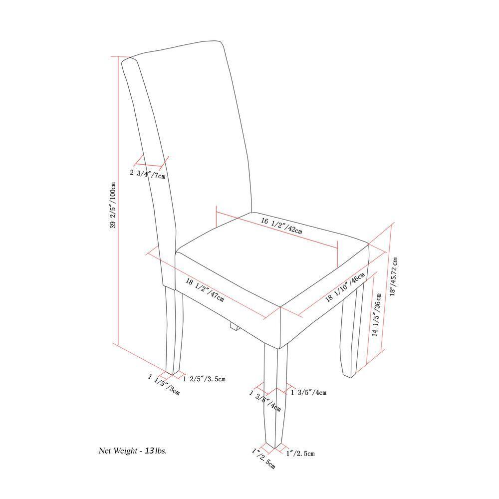 Simpli Home Acadian 17.99'' H Linen Look Polyester Upholstered Parsons Chair (Set of 2)