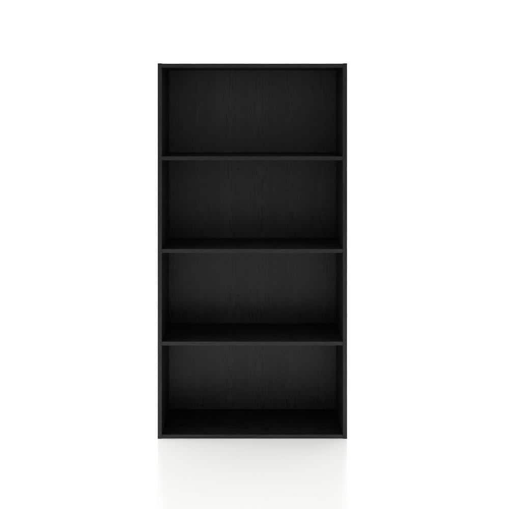 24/7 Shop At Home 47" Silkpath Modern 4 Tier Stackable and Modular Bookcase Black: Modular Organizer, MDF Wood