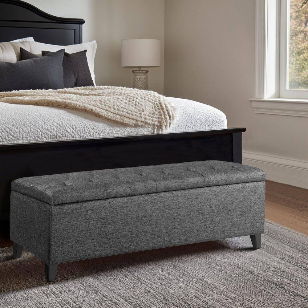 Selah Tufted Top Storage Bench Charcoal - Madison Park