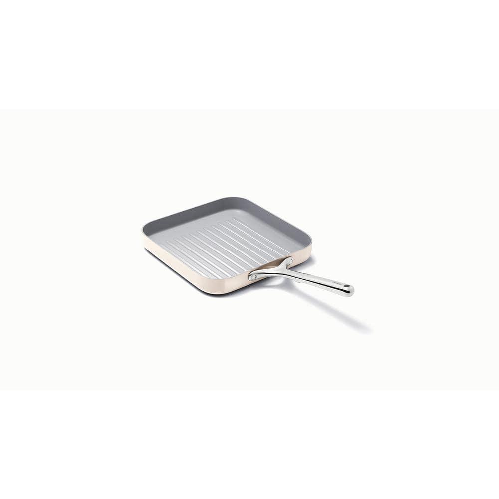Caraway Home 11.02" Nonstick Square Grill Fry Pan Cream