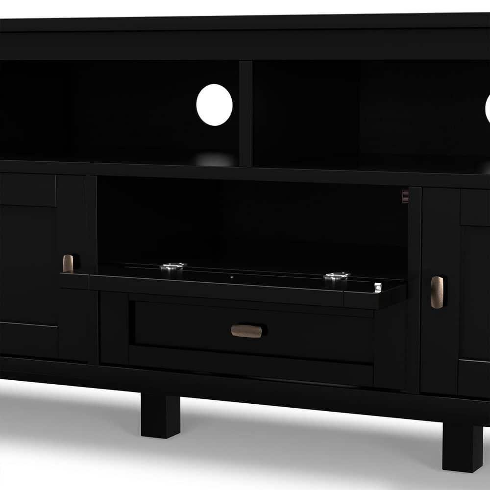Simpli Home Warm Shaker 72"W Solid Wood TV Stand for TVs up to 80" with 4 Storage Cabinets and 2 Drawers