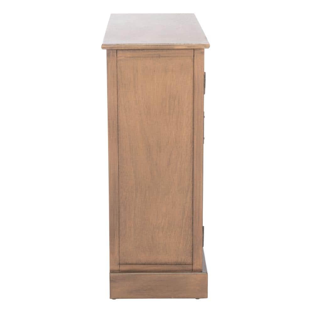 SAFAVIEH Peyton Contemporary Brown Wood Storage Rectangle Console Table (31.5 in. W x 13.4 in. D x 26 in. H)