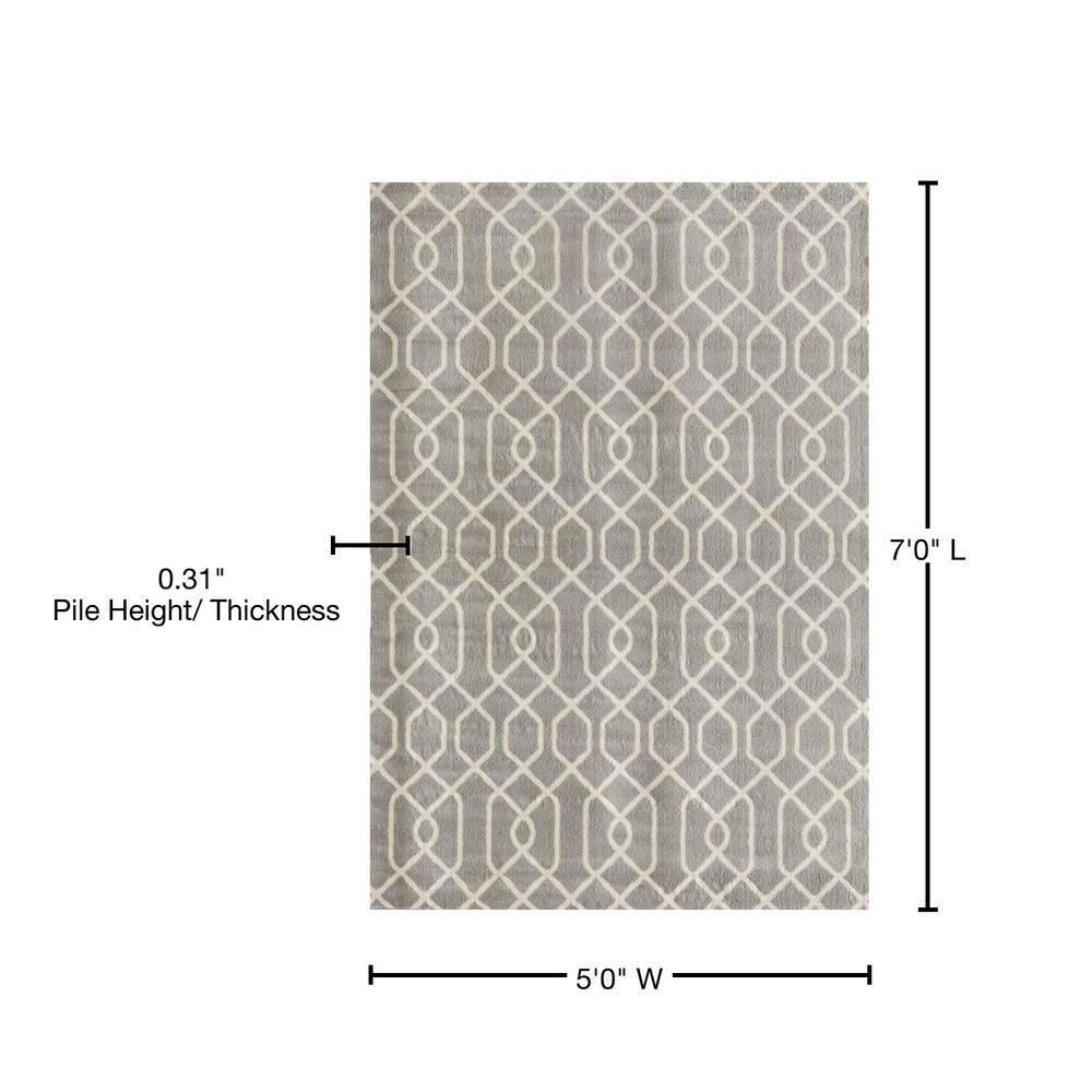 World Rug Gallery  Modern Trellis Pattern Area Rug Brown 5' x 7' 5' x 8', 6' Runner Indoor Living Room, Bedroom, Dining Room Rectangle Modern &