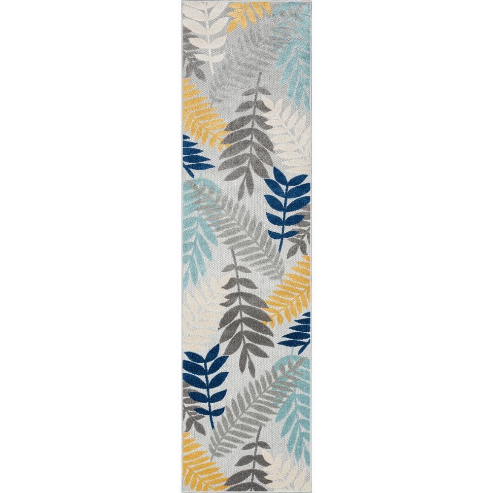 Dorado Mariah Floral Gray Indoor/Outdoor Hi-Lo Area Rug
