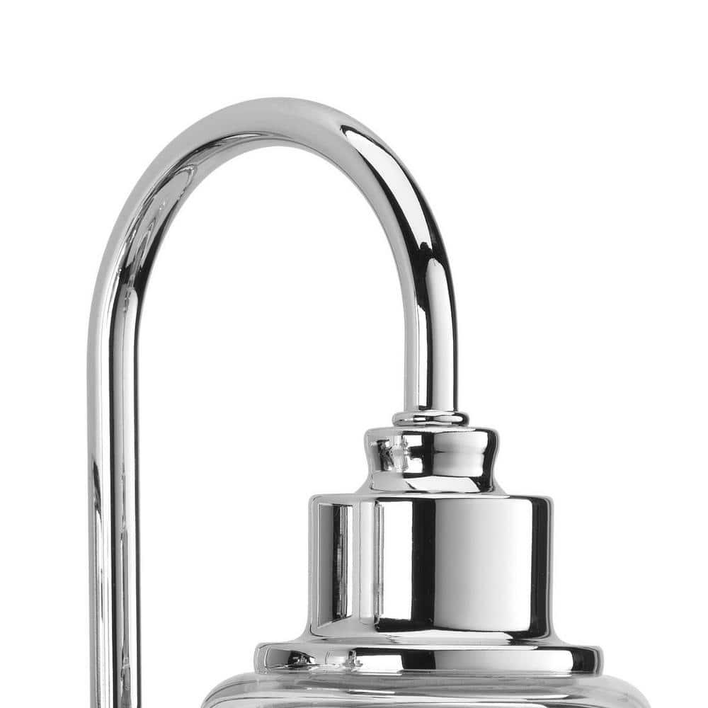 Progress Lighting Litchfield 1-Light Bath Vanity, Polished Chrome, Clear Glass Shade
