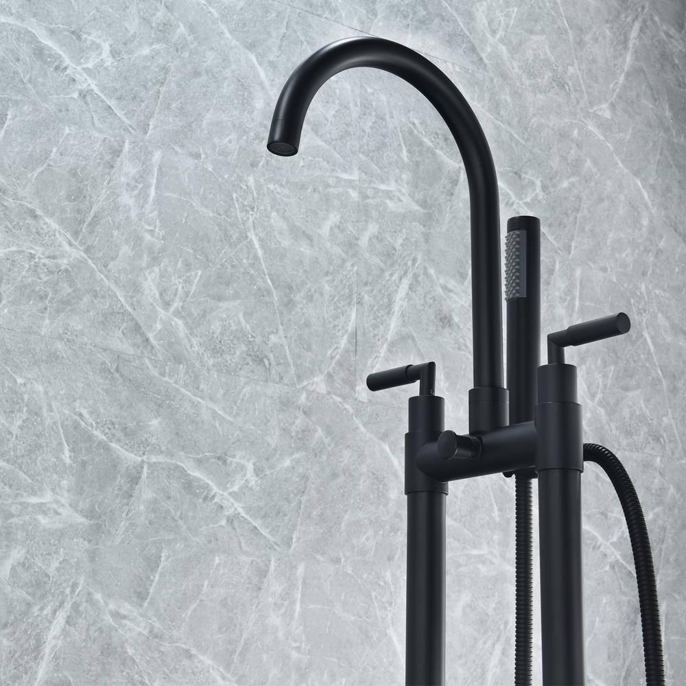 Gnosall 2 Handle Floor Roman Tub Faucet with Diverter