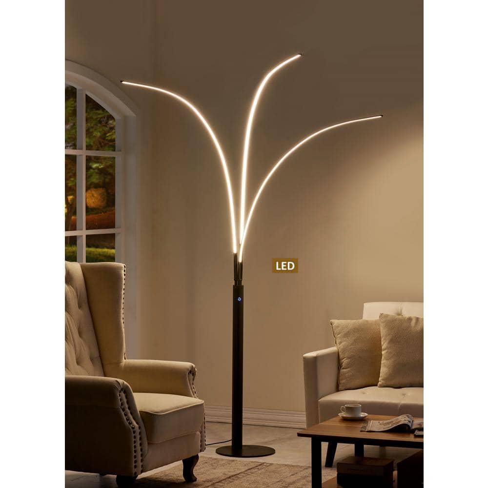 Artiva  Aurora LED Arch Tree Floor Lamp, 92" - 92 black Black