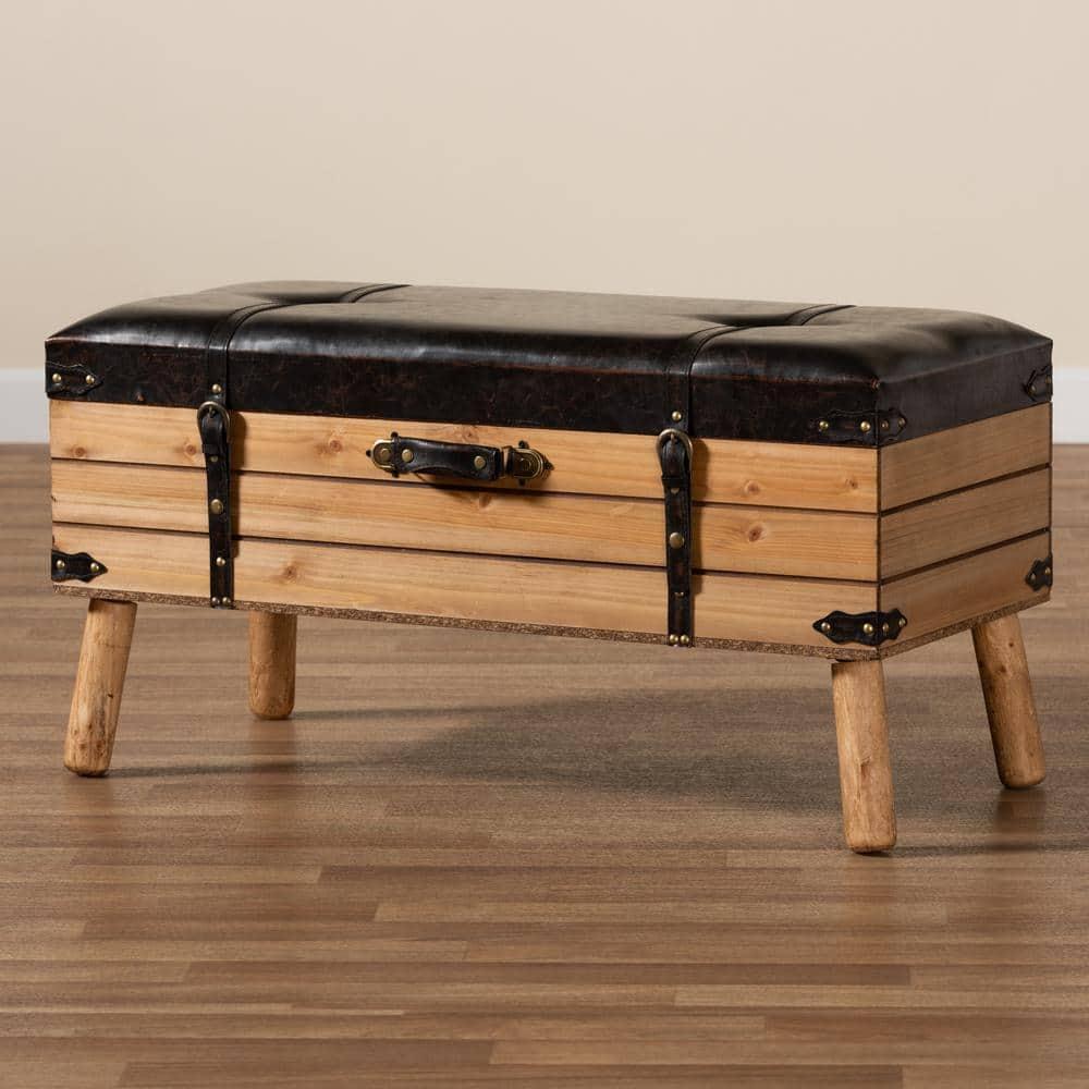 Aaleena Faux Leather Ottoman