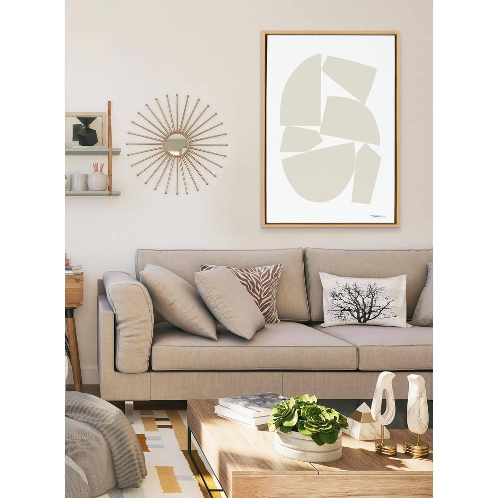 23" x 33" Sylvie Constructed I Neutral by Statement Goods - Kate & Laurel: Modern Digital Art Canvas