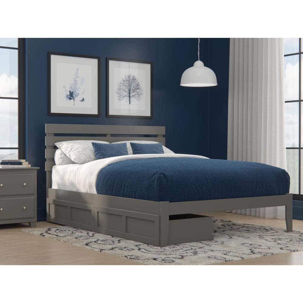 Madaket Premium Wood Farmhouse Storage Platform Bed with Under Bed Drawers